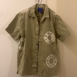 Short sleeve button down canvas shirt